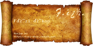Füzi Ákos névjegykártya